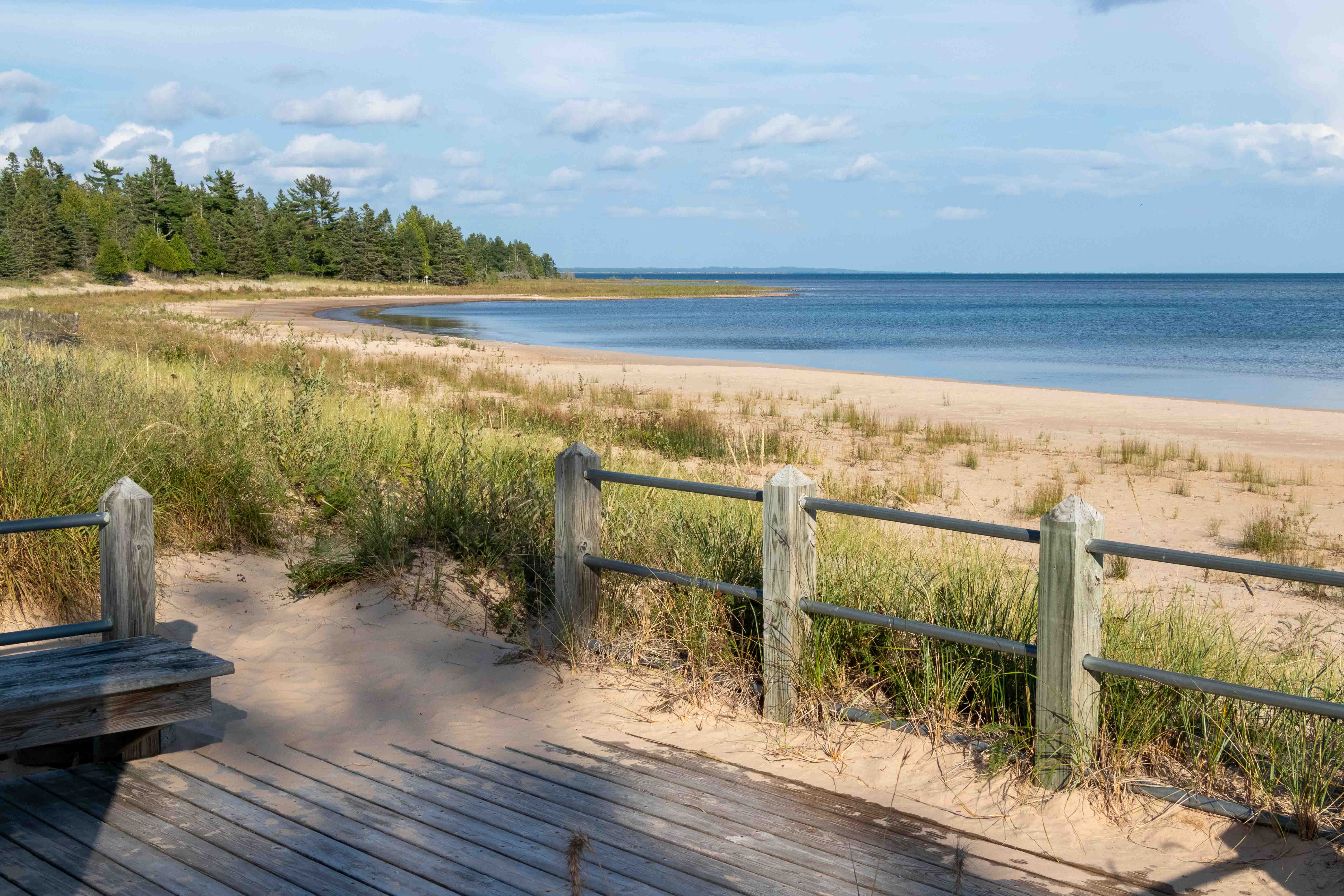 View of the beach from the seating area